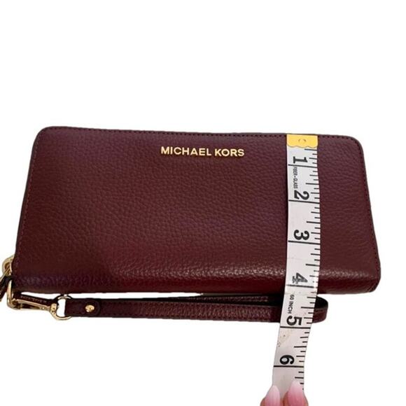Michael Kors Burgundy Zip Around Wallet - Picture 6 of 8